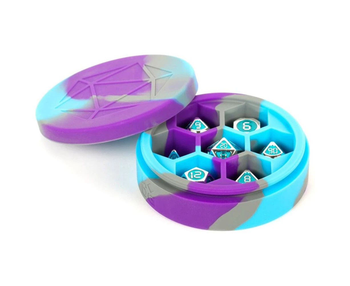 MDG Silicone Dice Holder & Organiser Case Round Travel-Friendly Carry Container