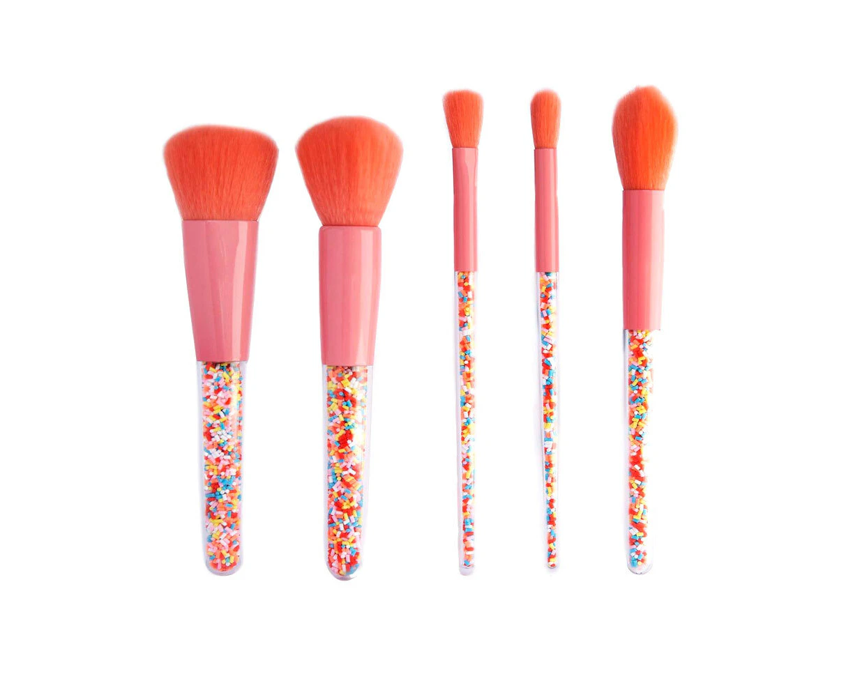 5pc Oh Flossy Kids/Childrens Sprinkle Makeup/Cosmetic Round/Shadow Brush Set 3y+