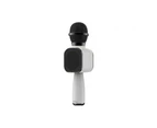 Moki Popstar Karaoke Microphone - Black & White Voice Amplifier Electric Device