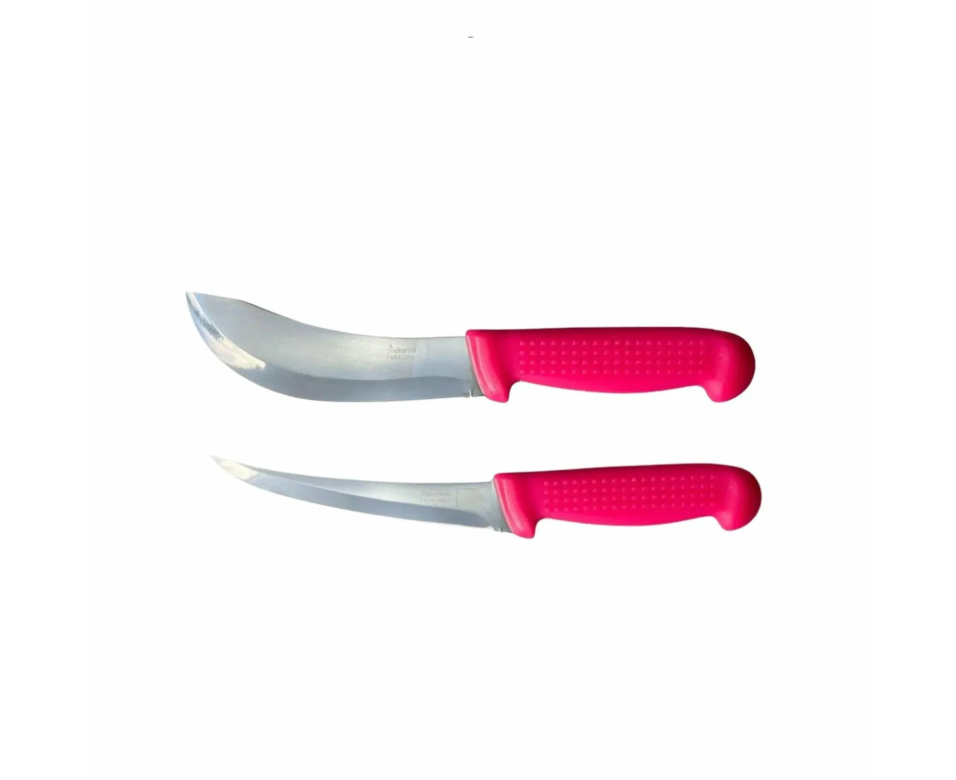 Diekensen Butchers 15cm 6'' Curved Skinning Boning Knife Set White Ridged Pink