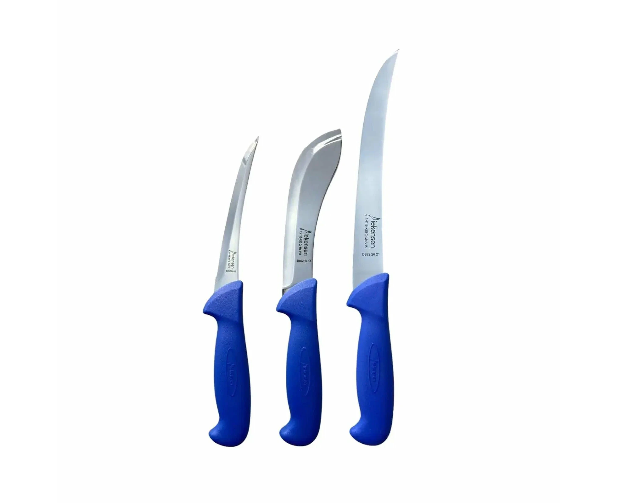 Diekensen Butchers 3-pc Knife Set 6" Curved Boning & Skinning 8" Steak Knives