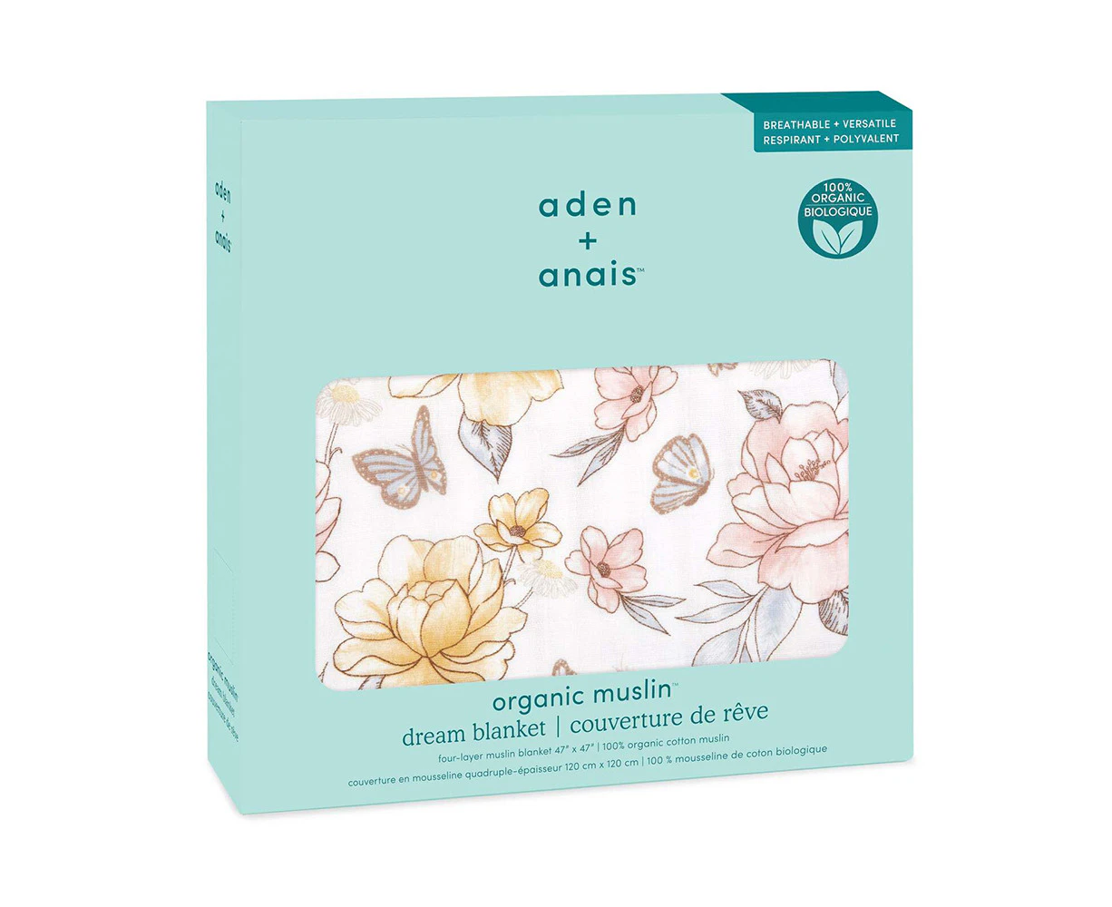 Aden Anais Earthly 120x120cm Dream Organic Cotton Baby/Infant Newborn Blanket