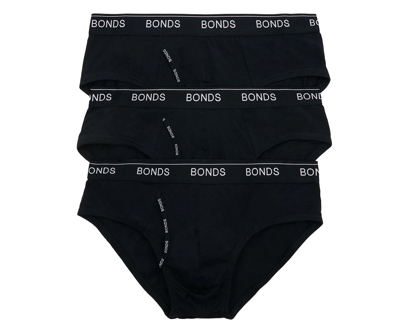 Bonds Men's Guyfront Briefs 3-Pack - Black