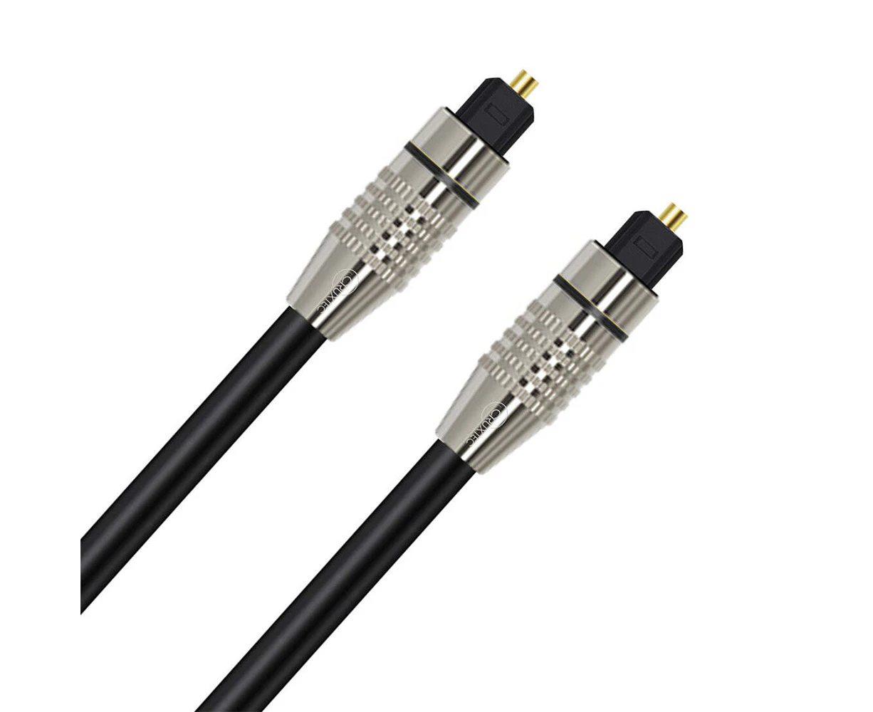 Cruxtec Gold Plated Toslink Fiber Optical Digital Audio Connector Cable 5m Black