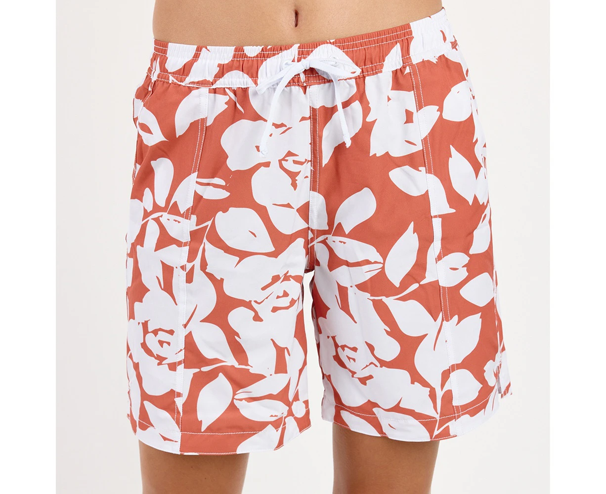 Calypsa Women's 7 Inch Board Shorts - Plus Size - Rusty Rose