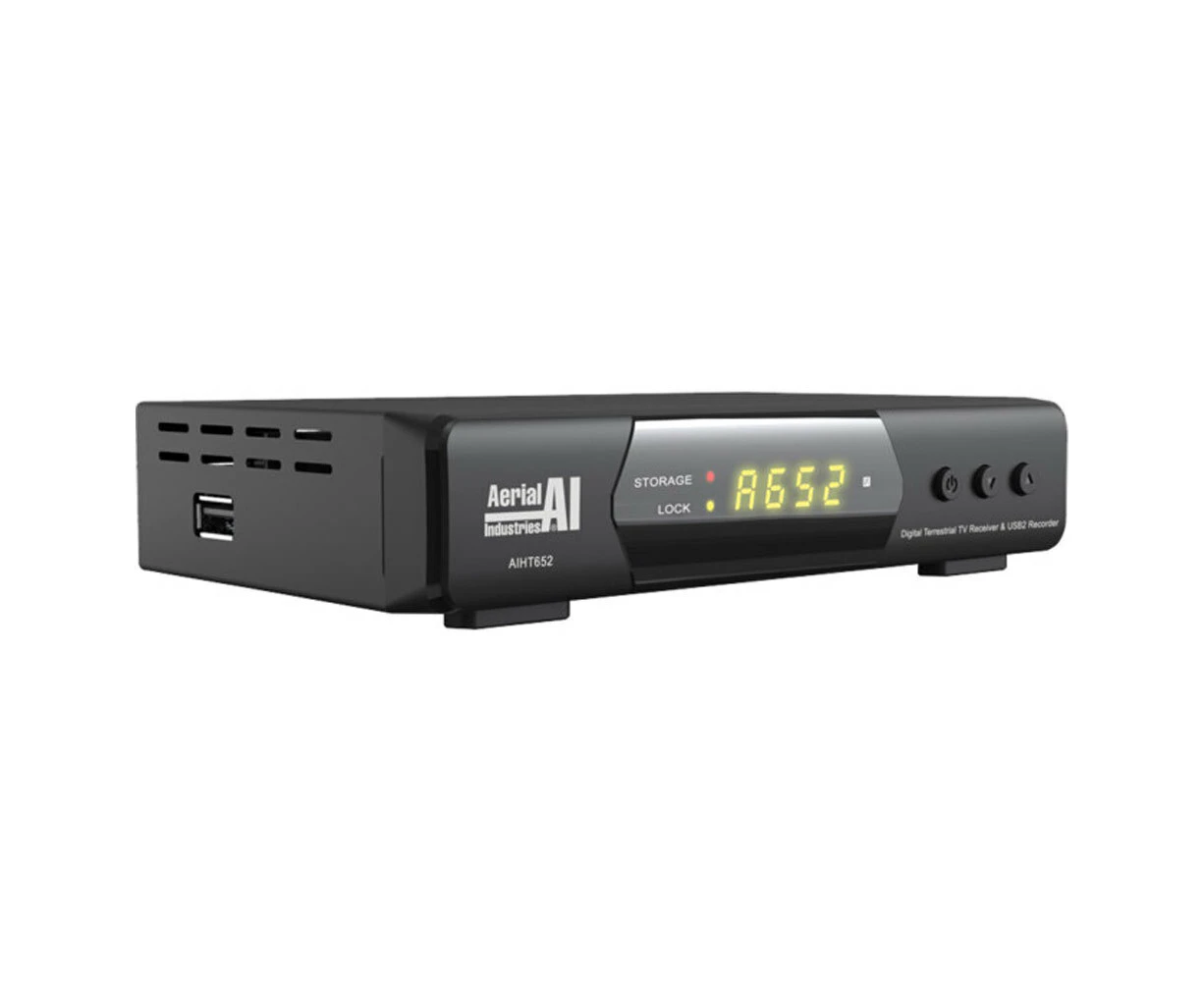 Aerial Industries AIHT652 HD Set Top Box w/ USB For DVB-T/DVB-T2 TV Record Live