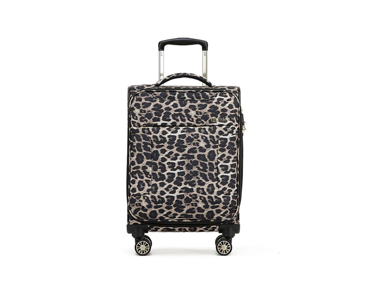 Tosca So-Lite 3.0 20" Cabin Trolley Luggage Holiday/Travel Suitcase - Leopard