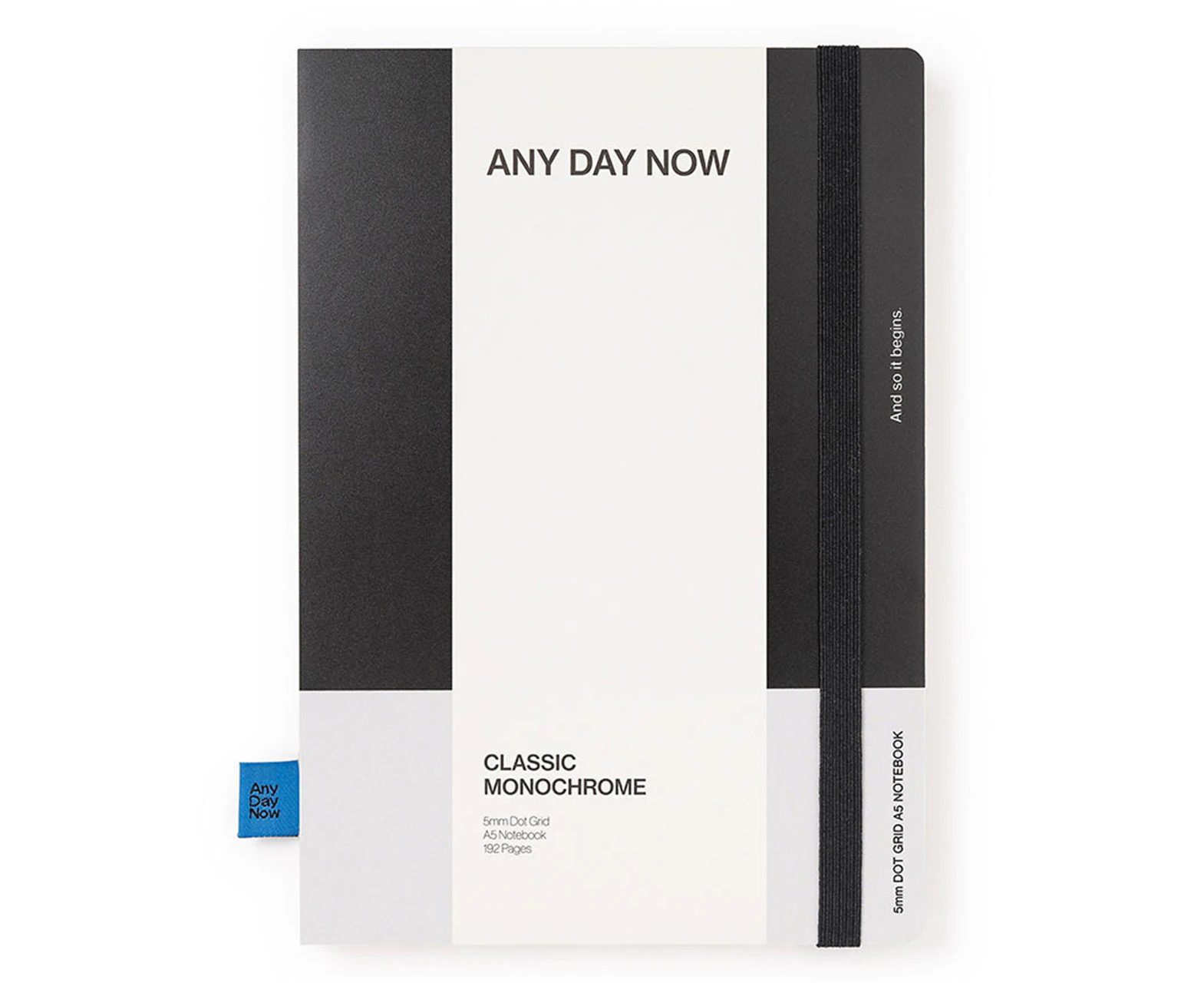 Any Day Now Bound A5 Dot Grid 80gsm Notebook Writing Journal 192 Pages Black