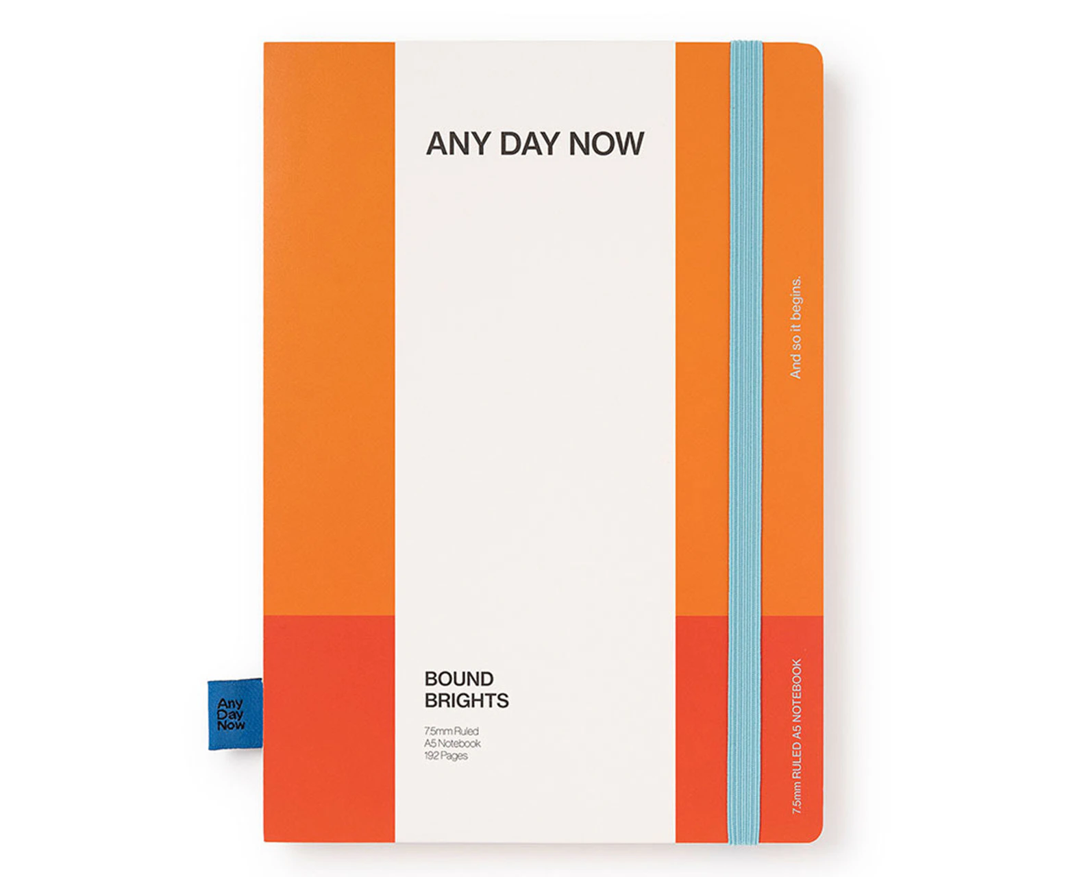 Any Day Now A5 Bound Ruled 80gsm Paper Notebook 192 Pages Journal Orange & Red