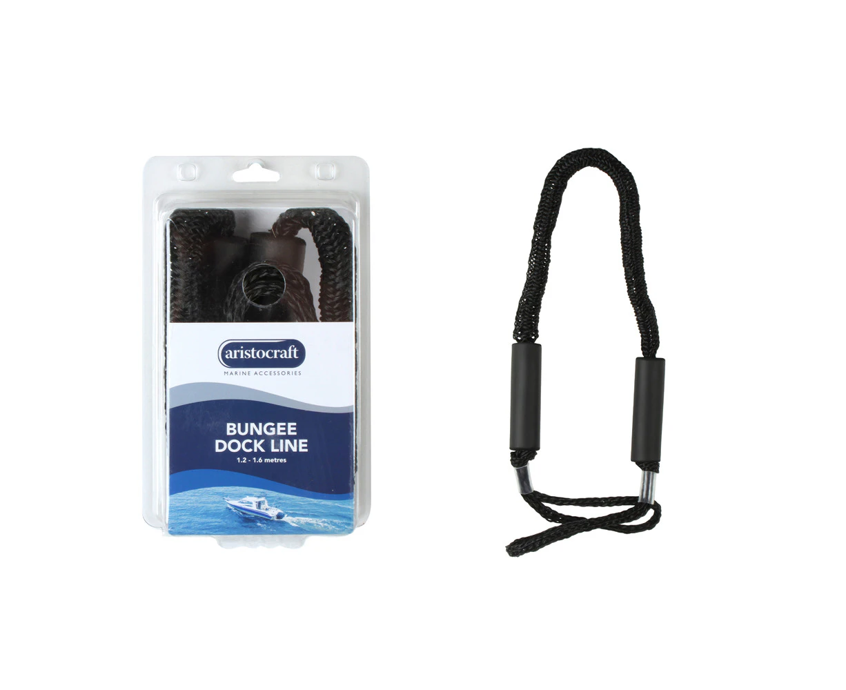 Aristocraft Marine Accessories 1.6m Bungee Dock Line Flexible Docking Tie Black