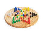 Classic Games Wooden Solitaire/Chinese Checkers Board Game Set 1-6 Player 3+