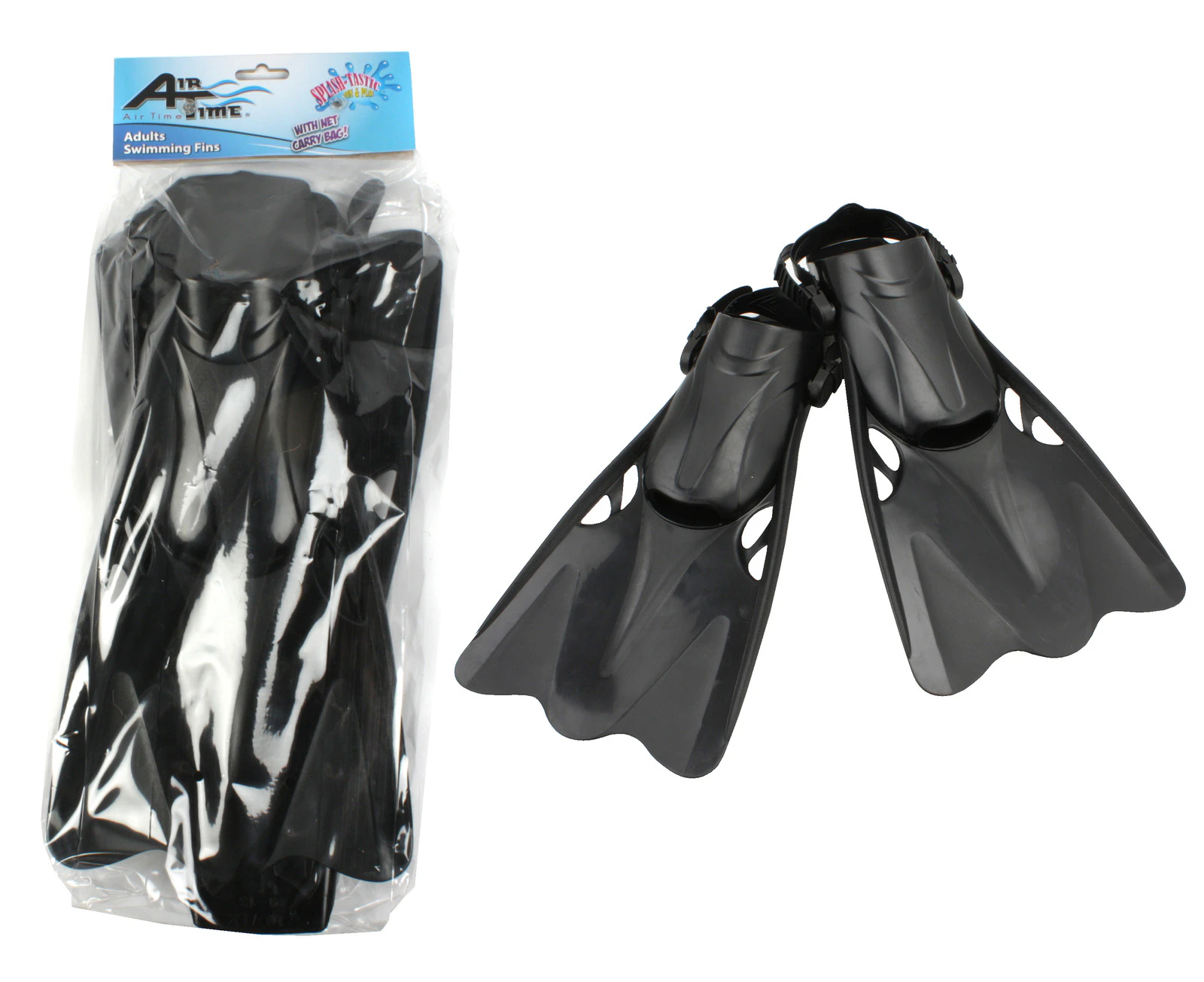 Airtime Swimming Fins Adult Pool/Beach Snorkeling/Scuba Diving Equipment Black