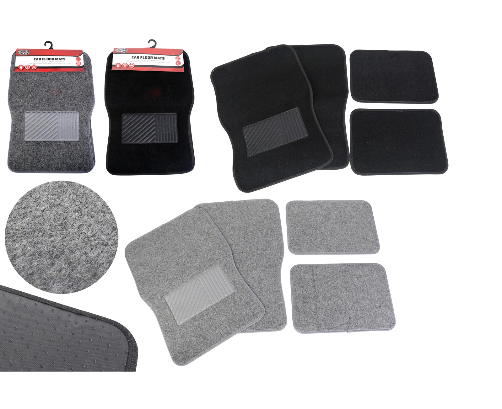 4pc Autostyle 64x44cm Car Interior Mats/Rug Protection Liner Washable Carpet