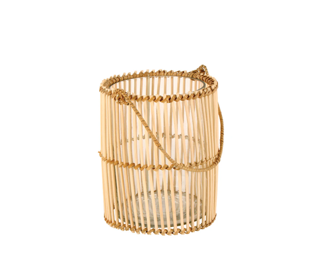 Maine & Crawford 16cm Bluma Caged Glass Candle Lantern Insert w/ Handle Natural