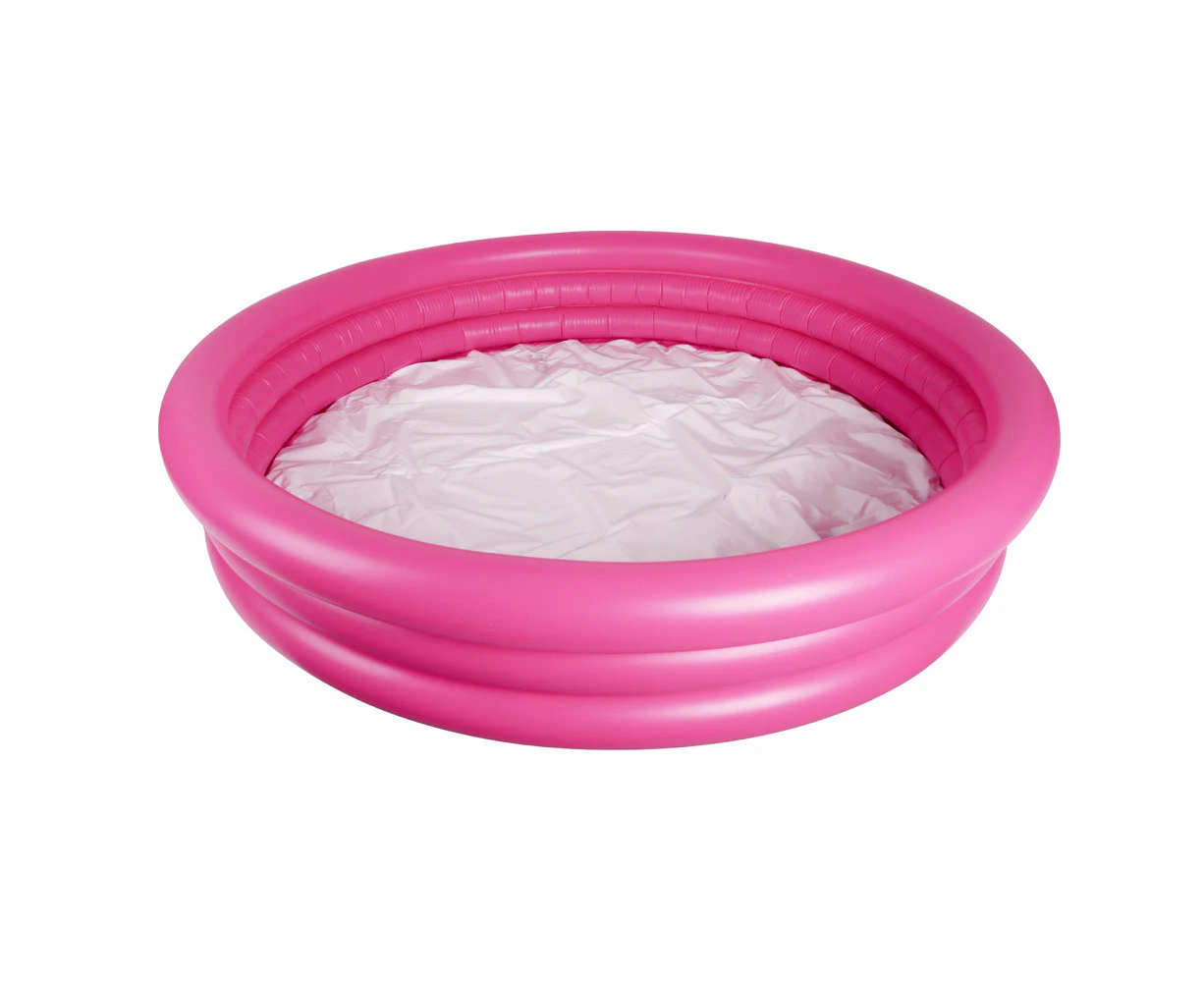 Airtime 3-Ring 152x30cm Kiddie Swimming Pool Round Outdoor Inflatable Fun Pink