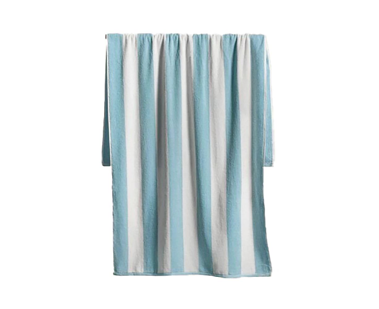 Canningvale Striped Cabana 160cm Cotton Terry Beach Summer Outdoor Towel Blue