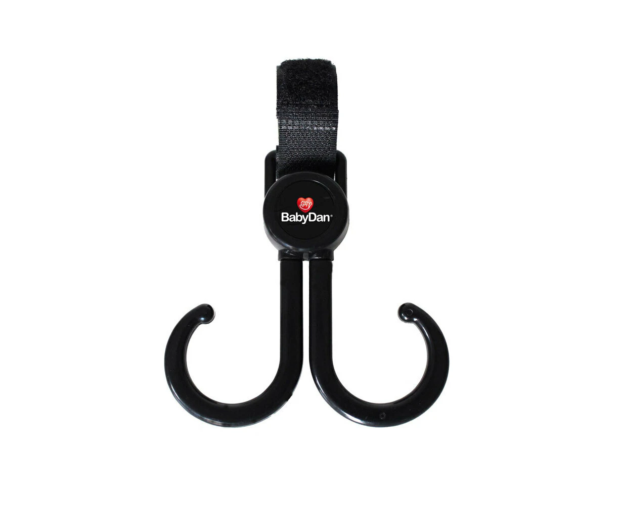 BabyDan Double Hanging Hook Storage Hanger For Infant/Toddler Stroller Black