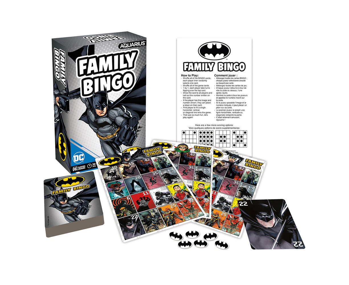 Aquarius DC Batman Family Bingo w/ 18 Cards Kids/Children Party Fun Play Game 8+