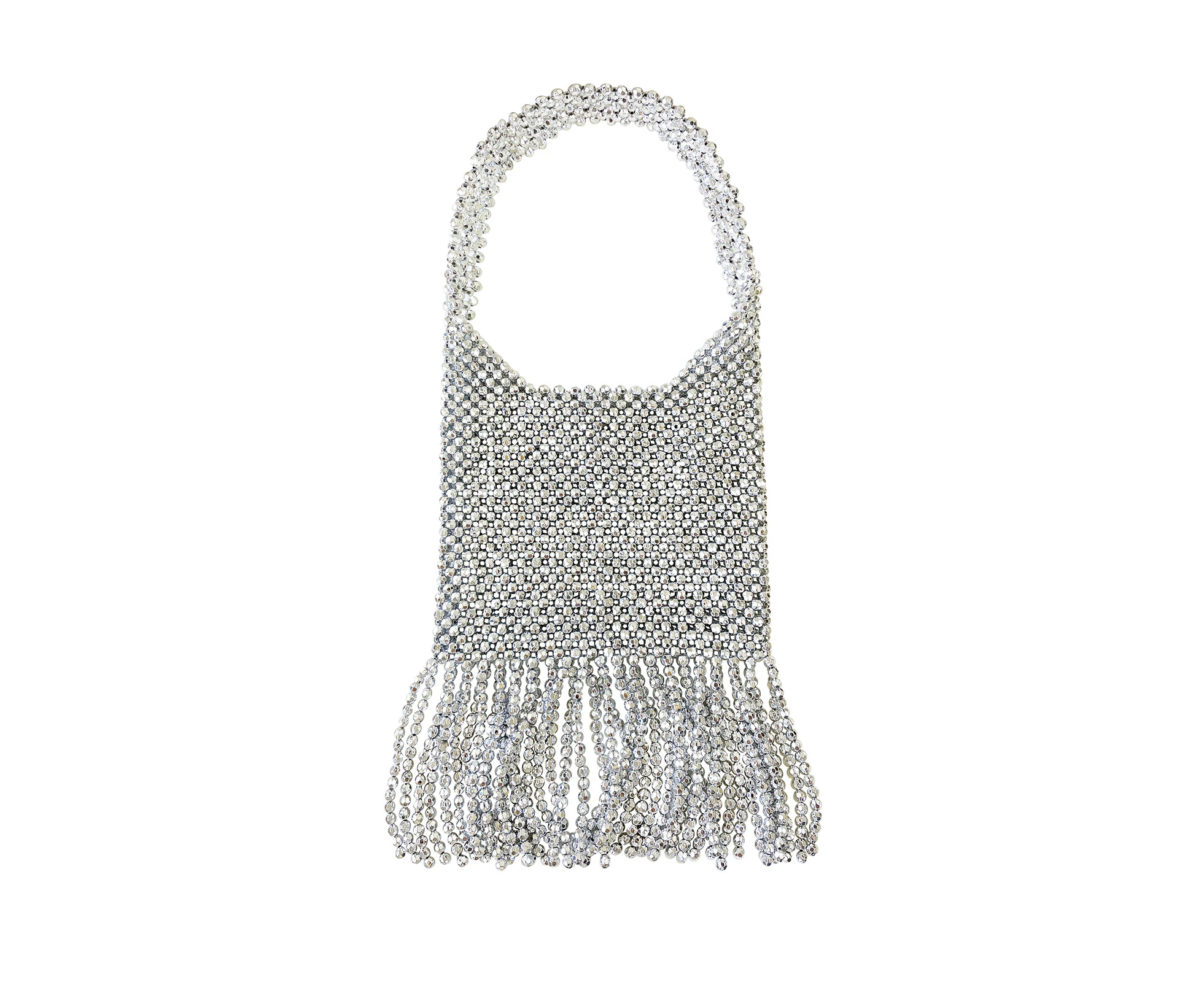 Culturesse Bianka Luxury 16.5cm Mega-Beaded Shoulder Bag Women's Handbag Silver