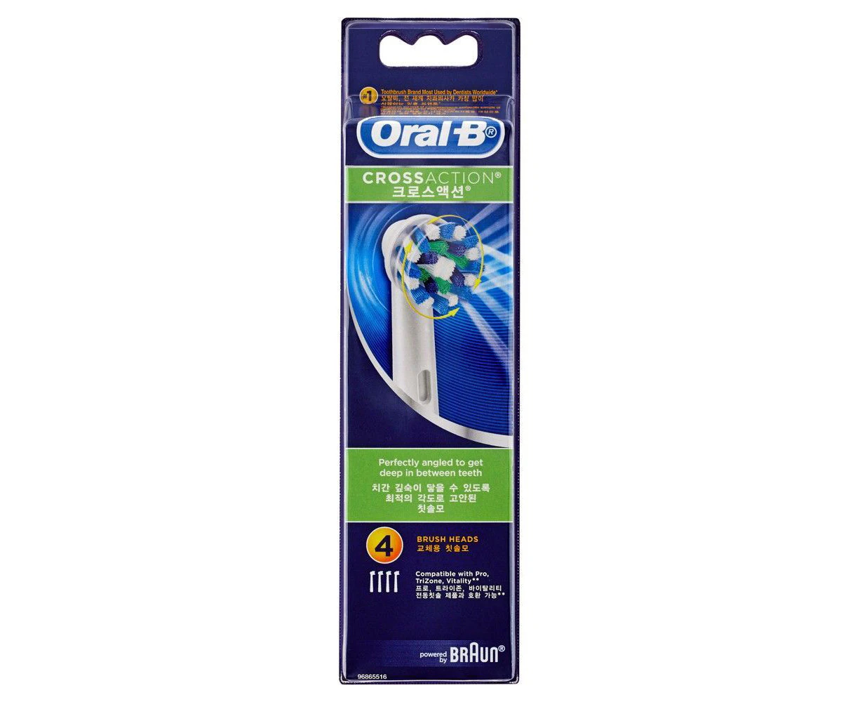 4PK Oral B Cross Action Power Brush Refill Electric Toothbrush Heads Replacement