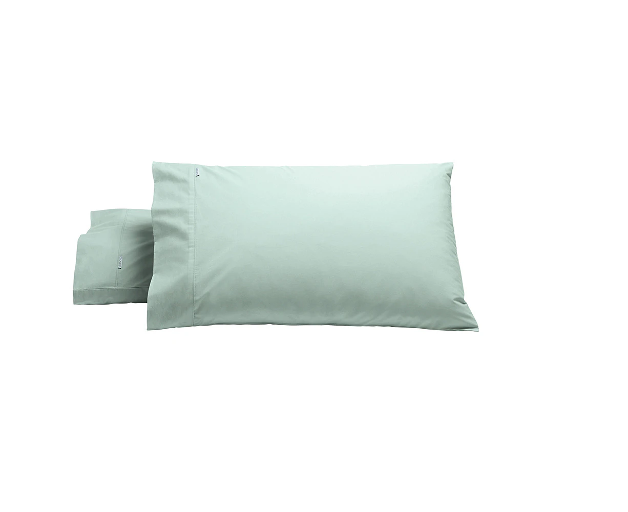 Bianca Heston 300TC Cotton Percale 48x74cm Pillowcase Standard Pillow Cove Sage