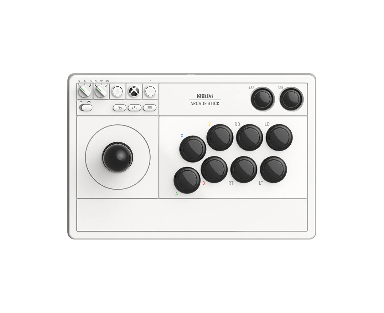 8BitDo Arcade Stick Wired/Wireless Gaming Controller for Xbox/Windows White