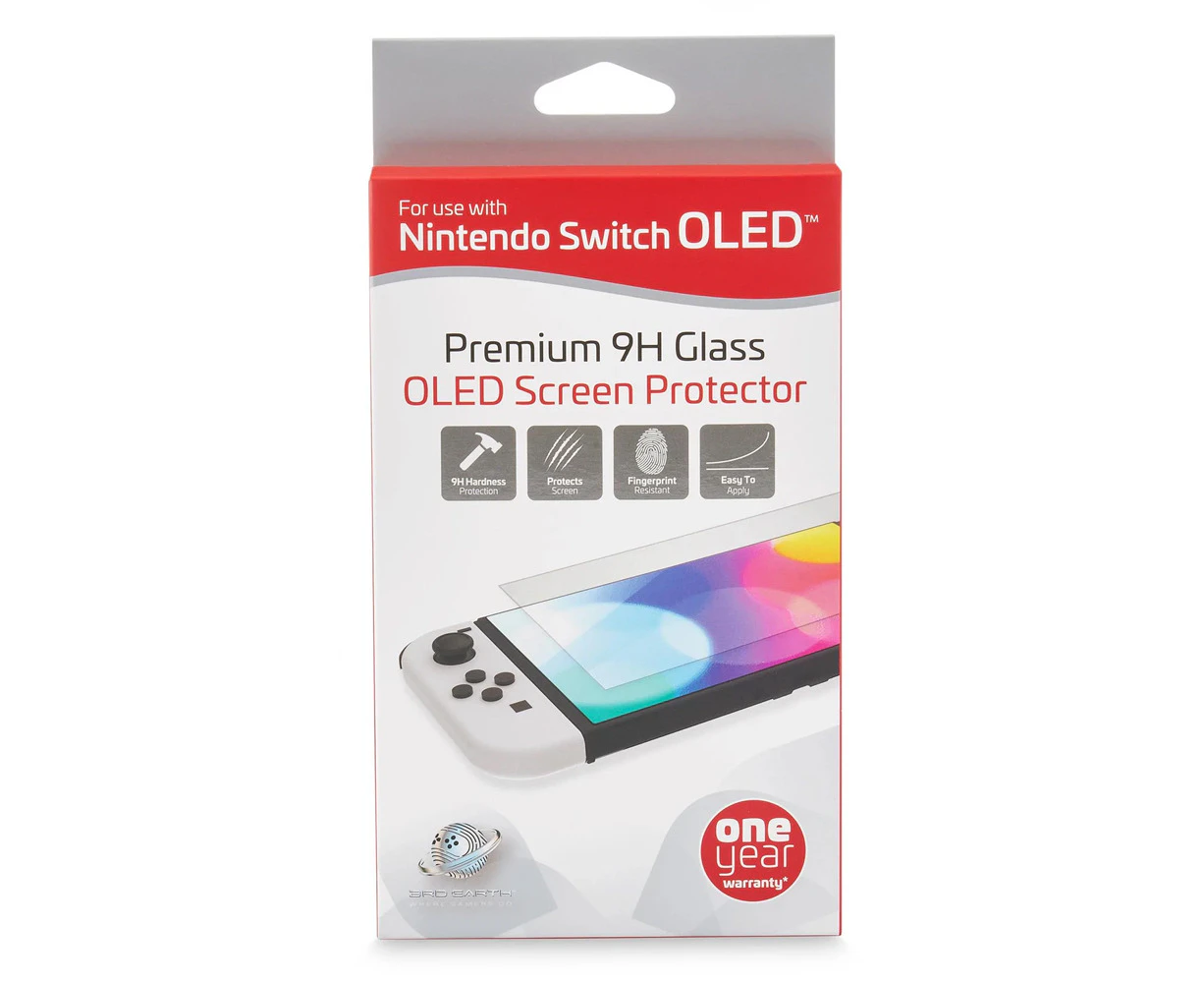 3rd Earth Premium Tempered Glass Screen Protector Guard For Nintendo Switch OLED