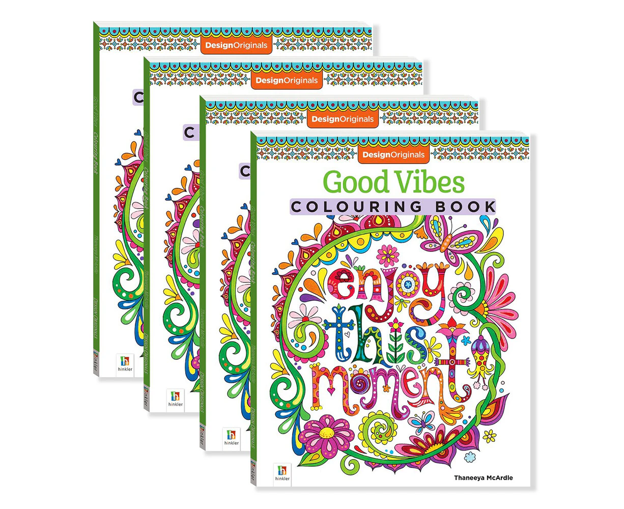 4x Kaleidoscope Design Originals: Good Vibes Colouring Book Colouring Book 5y+