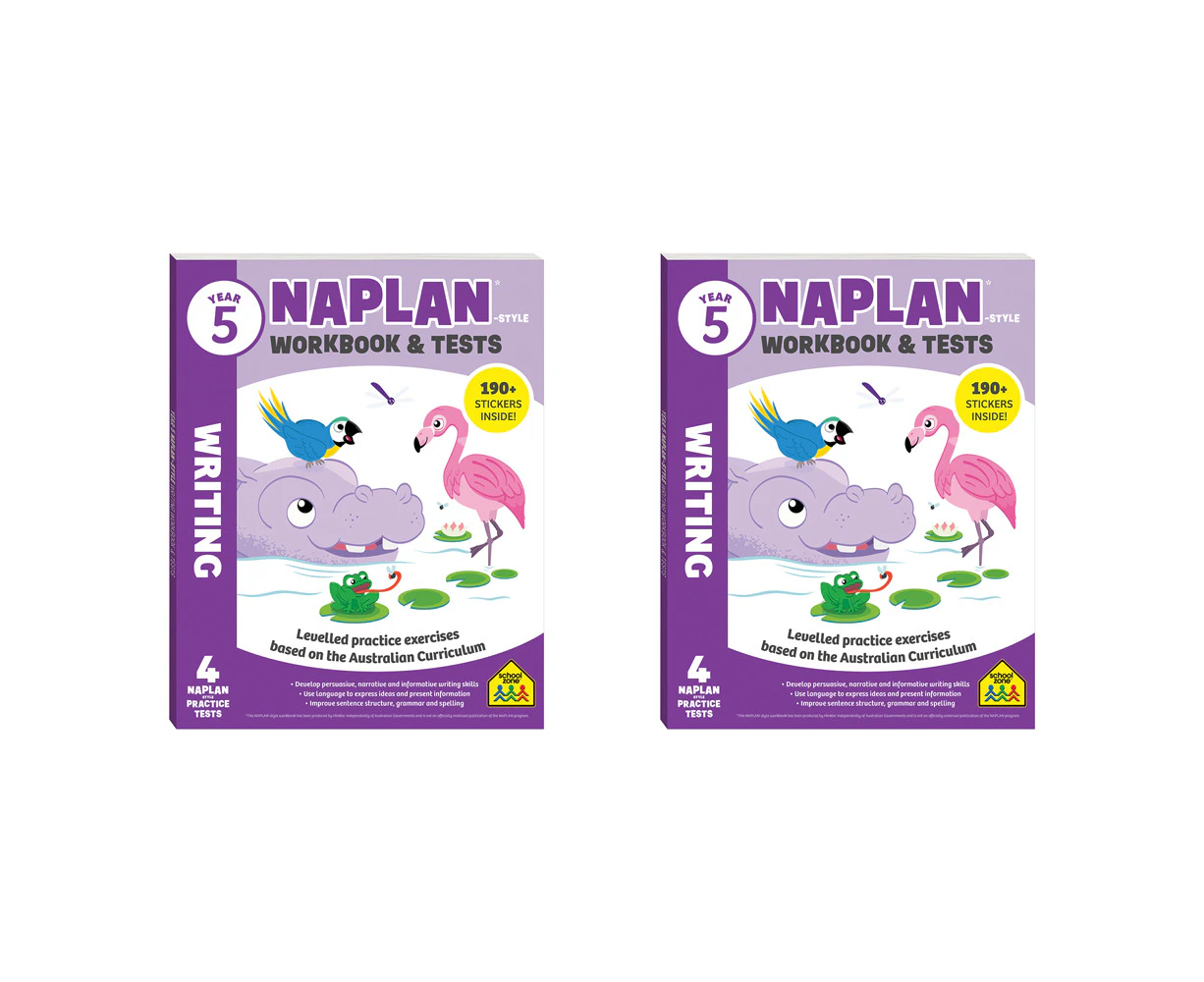 2 x School Zone Year 5 Naplan*-style Writing Workbook and Tests Kids Book 9y+