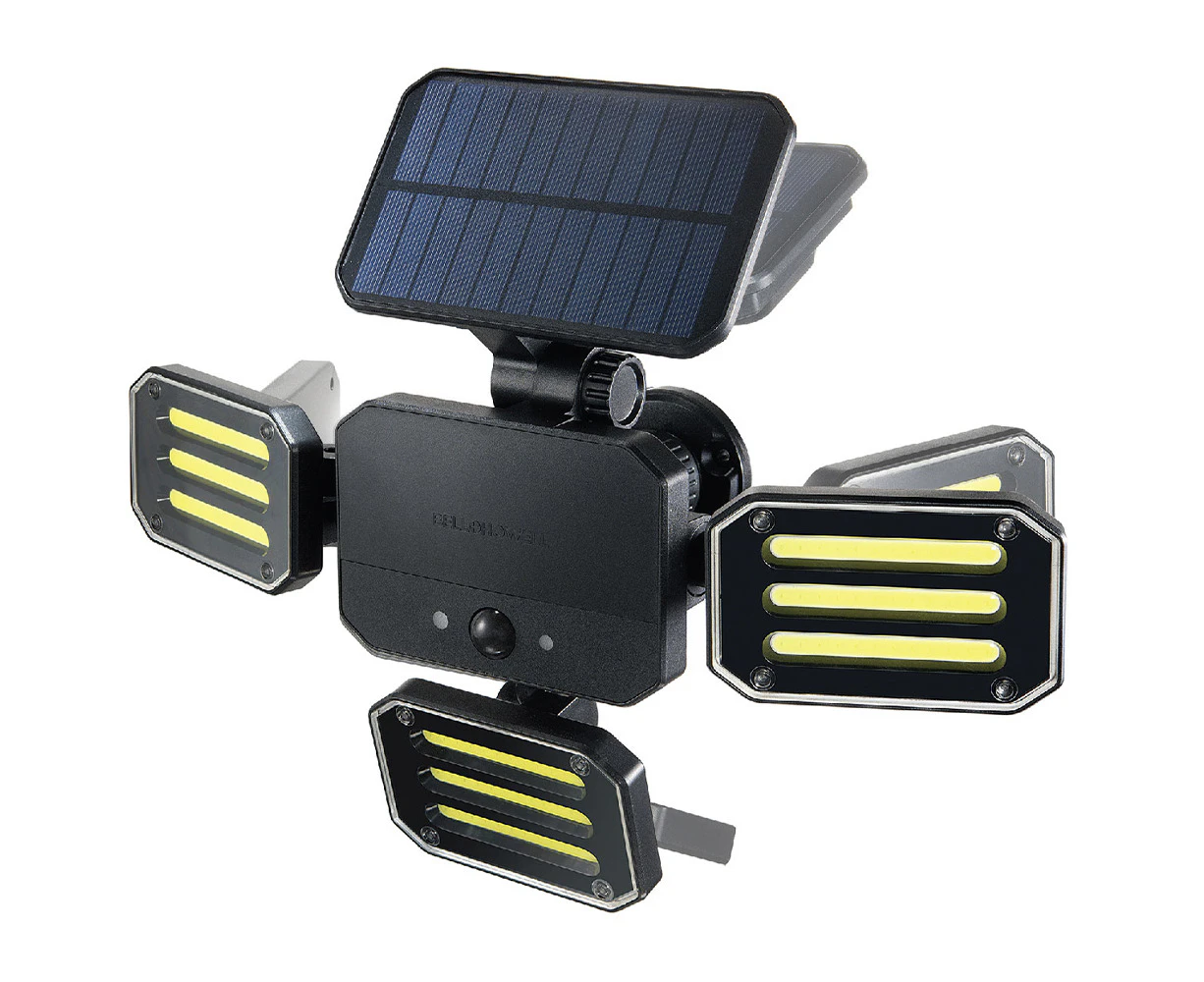 TV Shop Bell Howell Solar Powered Motion LED Light Bionic Floodlight w/Remote