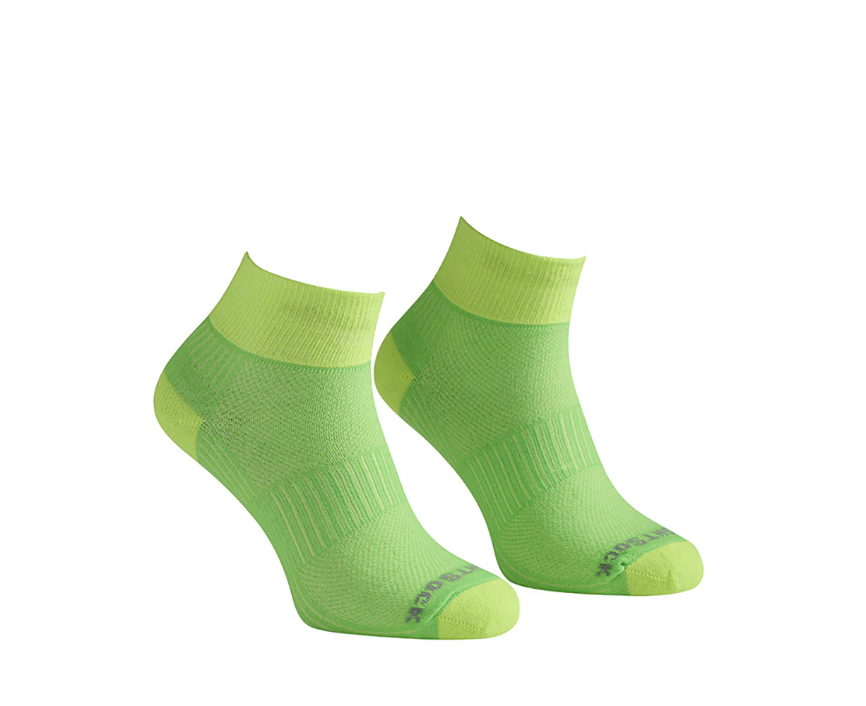 Wrightsock Coolmesh II Quarter Lemon/Lime Unisex Running Socks - Lemon/Lime