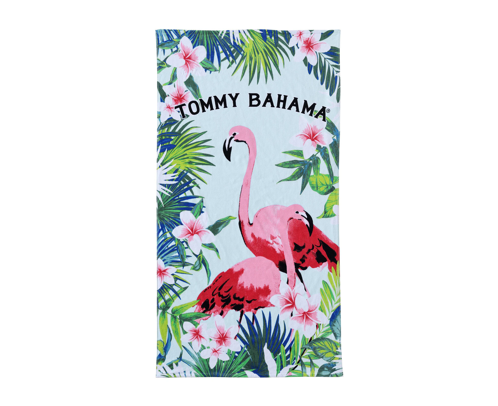 Tommy Bahama Flamingo Fronds Printed 91x173cm Cotton Beach/Swim Pool Towel Blue