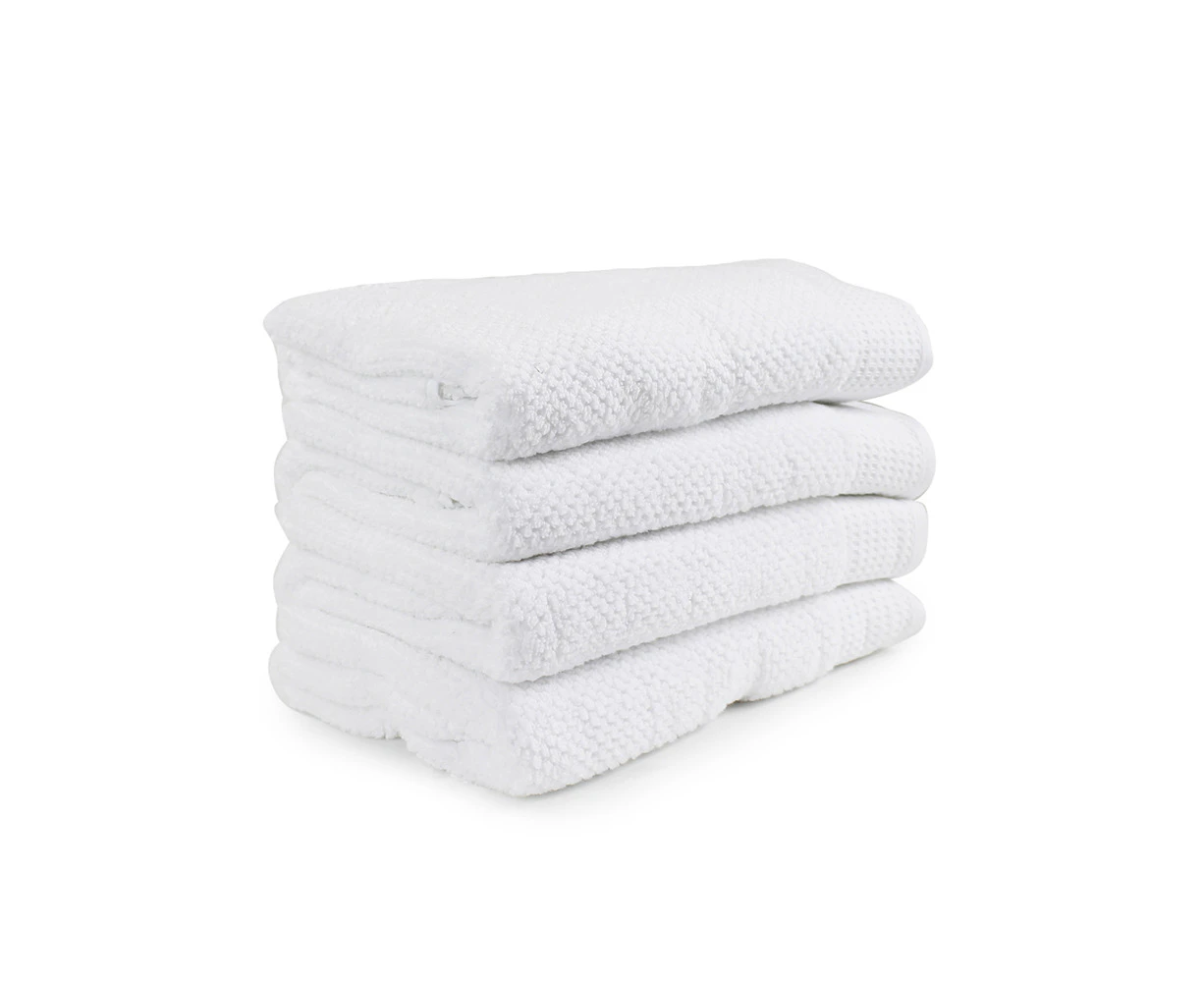 4pc Onkaparinga 69x140cm Cotton Avalon Premium Bathroom Towels Set 550GSM White