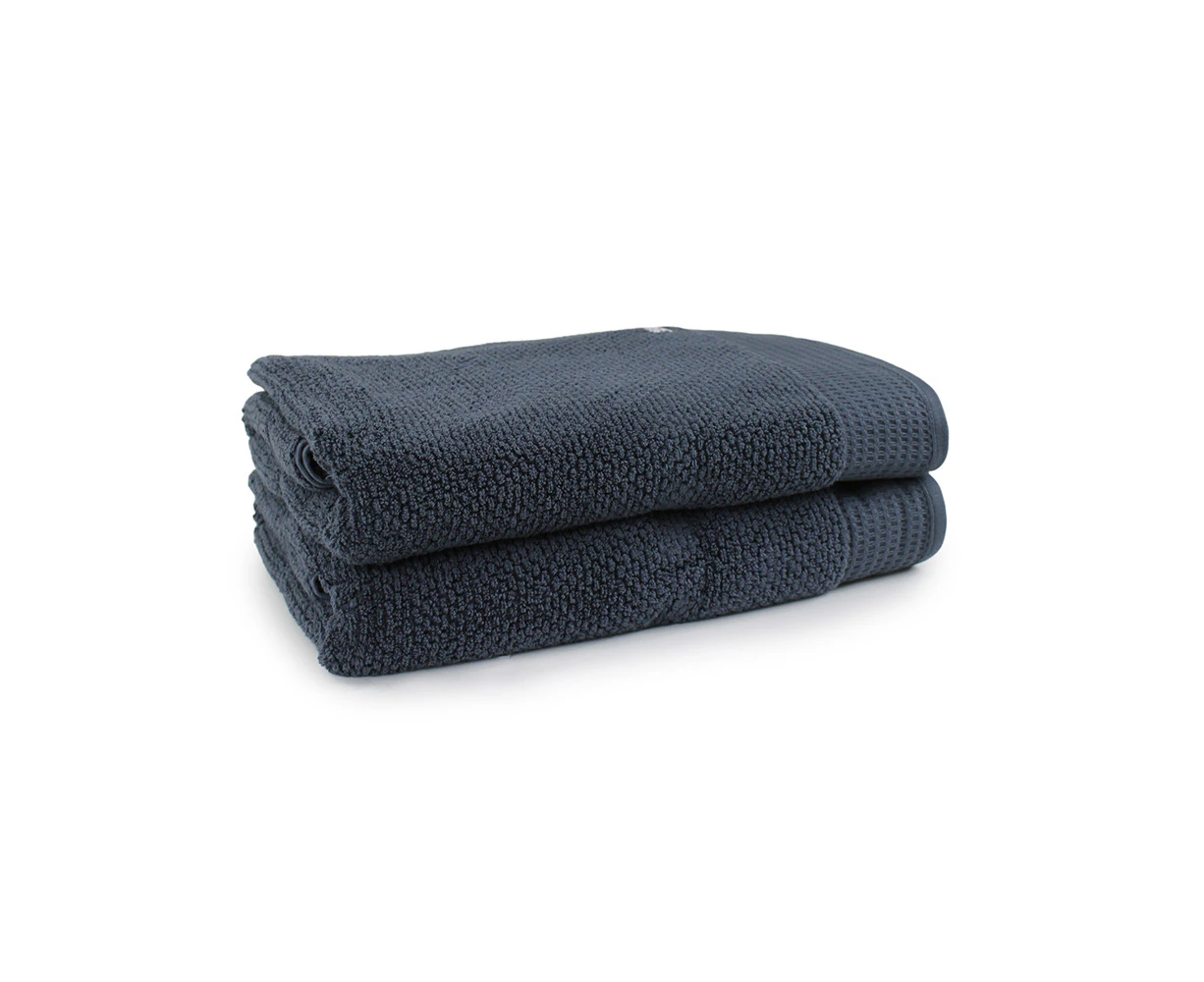 2pc Onkaparinga 90x167cm Cotton Avalon Premium Bath Sheets Set 550GSM Midnight