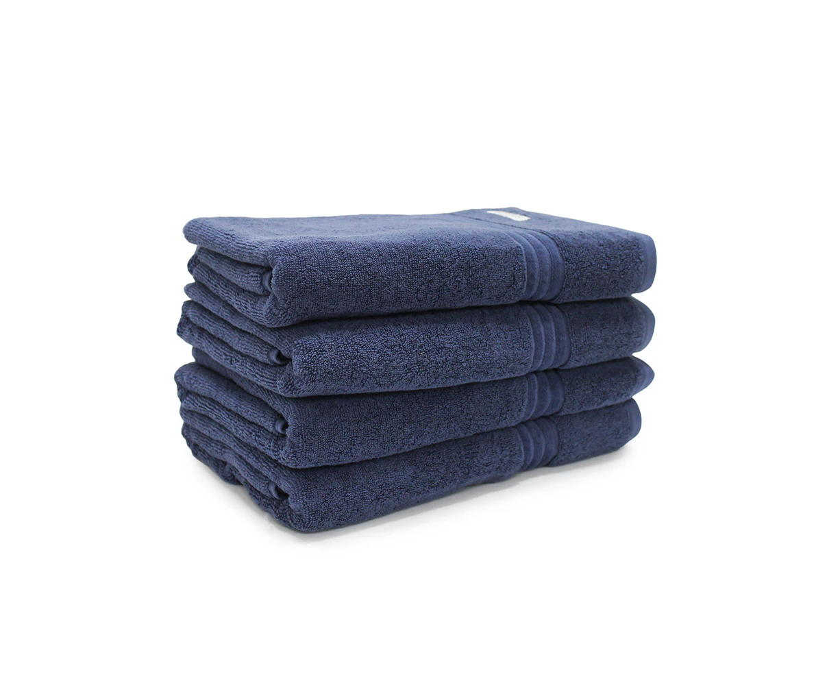 4pc Onkaparinga 69x140cm Cotton Flinders Premium Bathroom Towels 600GSM Denim