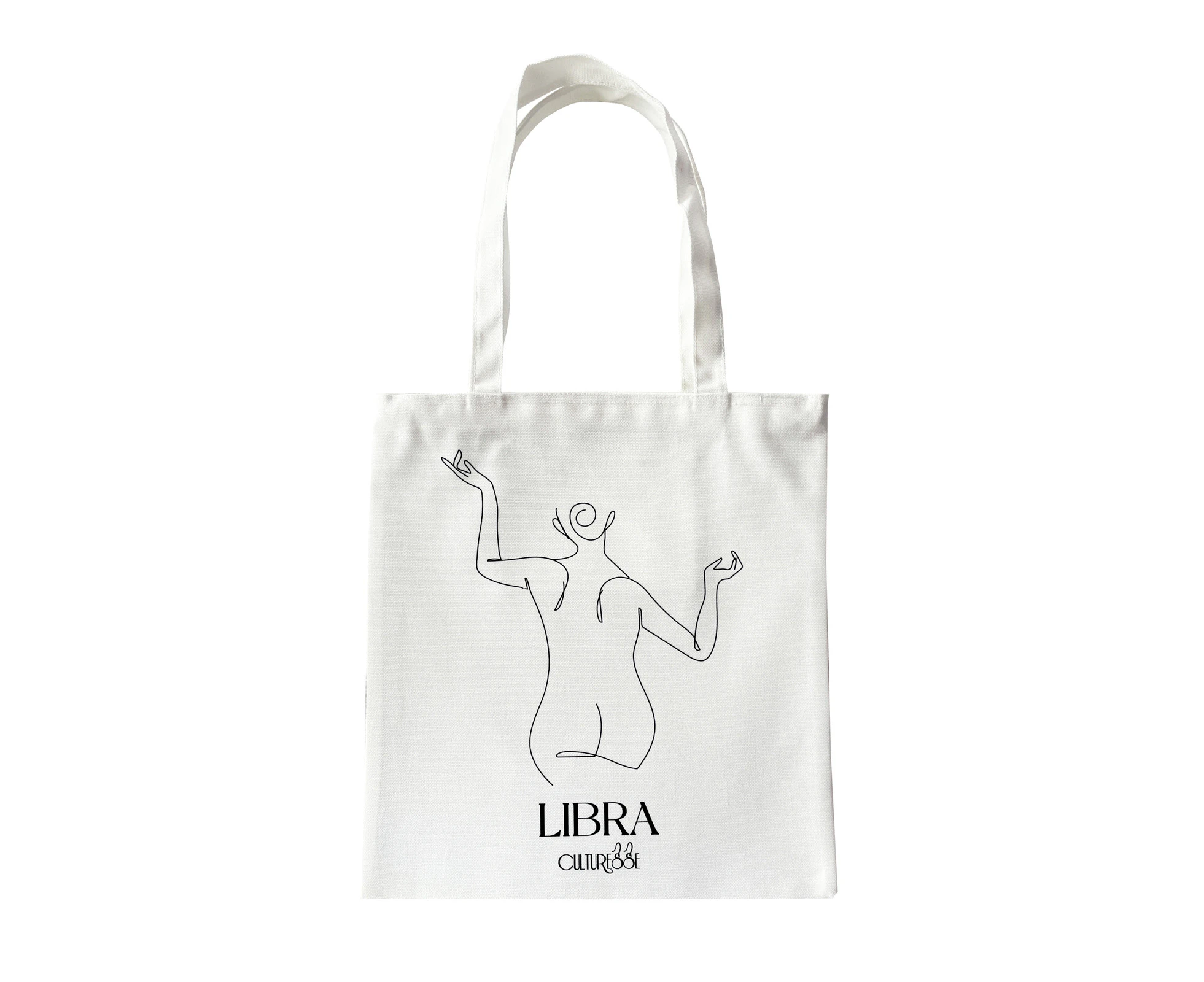 Culturesse She Is Libra Eco Zodiac 38cm Muse Tote Bag Women's Handbag White