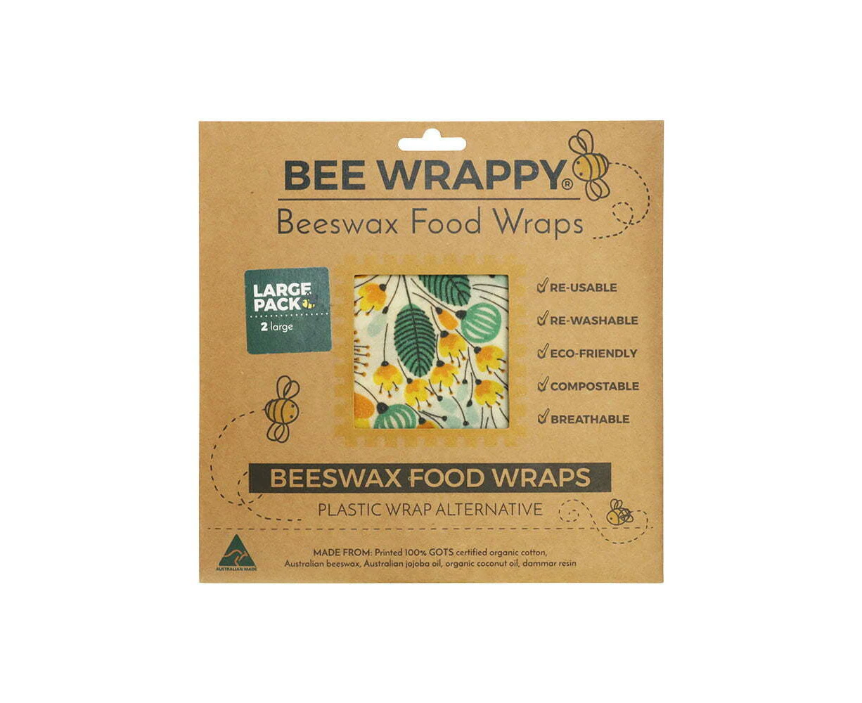 2PK High Road Bee Wrappy Food/Leftovers Saver Re-usable Wraps/Cover Sealer Large