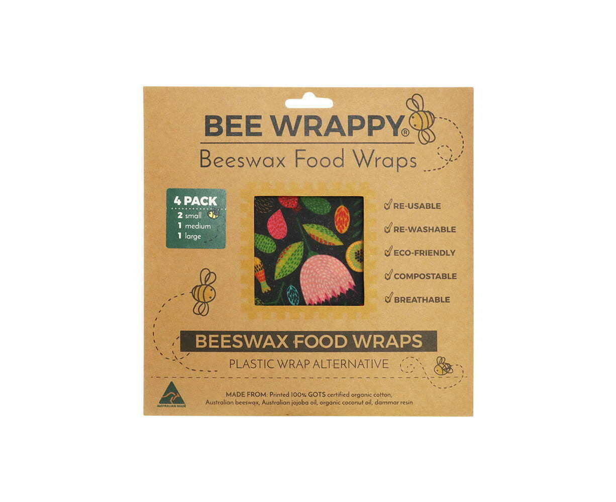 4PK High Road Bee Wrappy Food/Leftovers Saver Re-usable Wraps/Cover Sealer Large