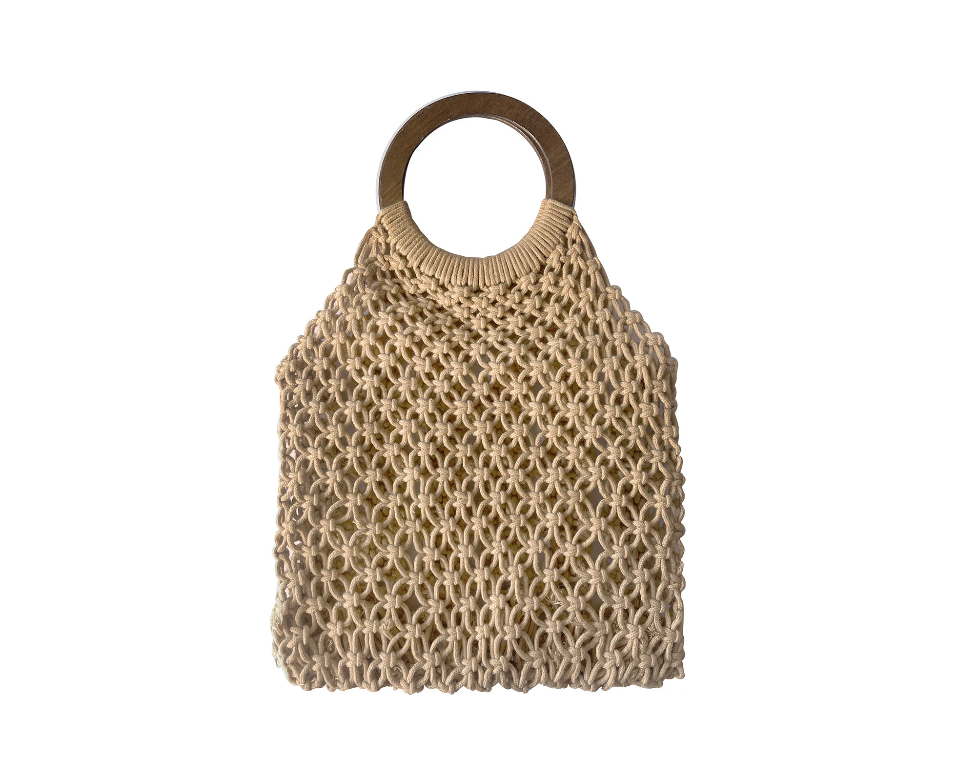 Culturesse Elowen Natural Woven 43.5cm Netting Bag Women's Fashion Handbag Tan