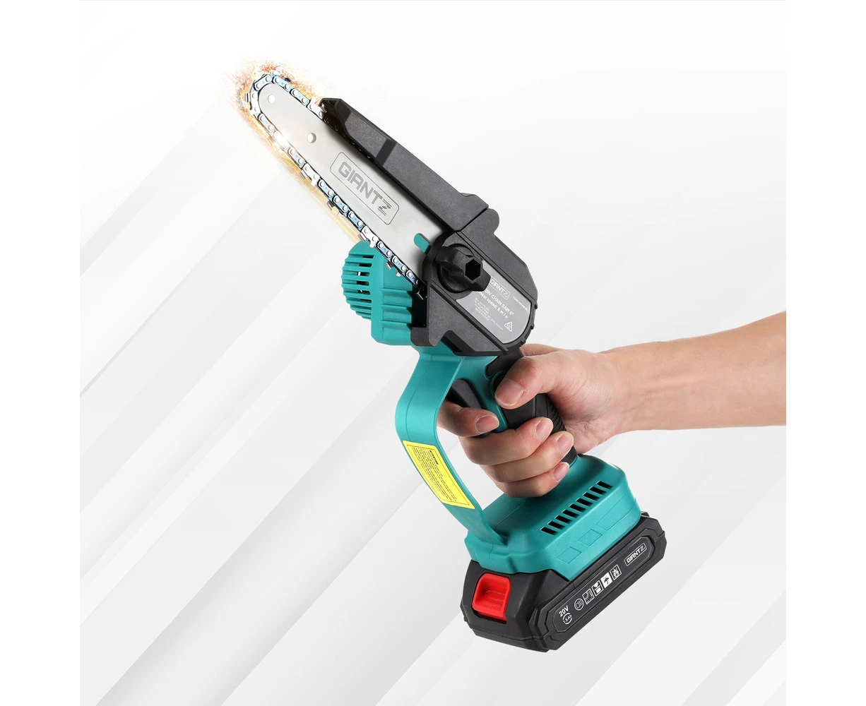 Giantz 6" Mini Cordless Electric Chainsaw Rechargeable Wood Cutter