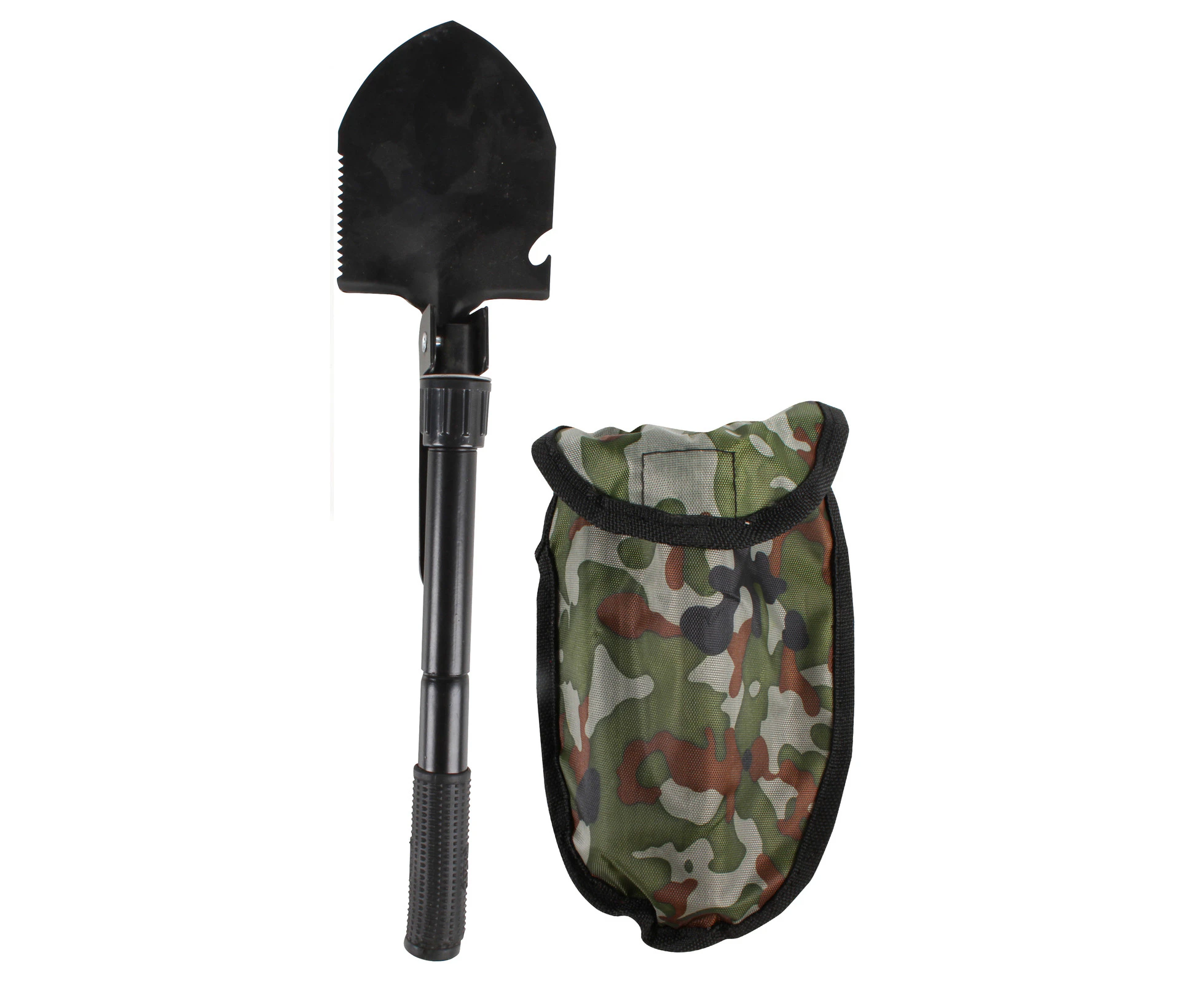 Wildtrak Camping 30x10cm Multipurpose Camp Tool Shovel w/ Pick/Compass Black