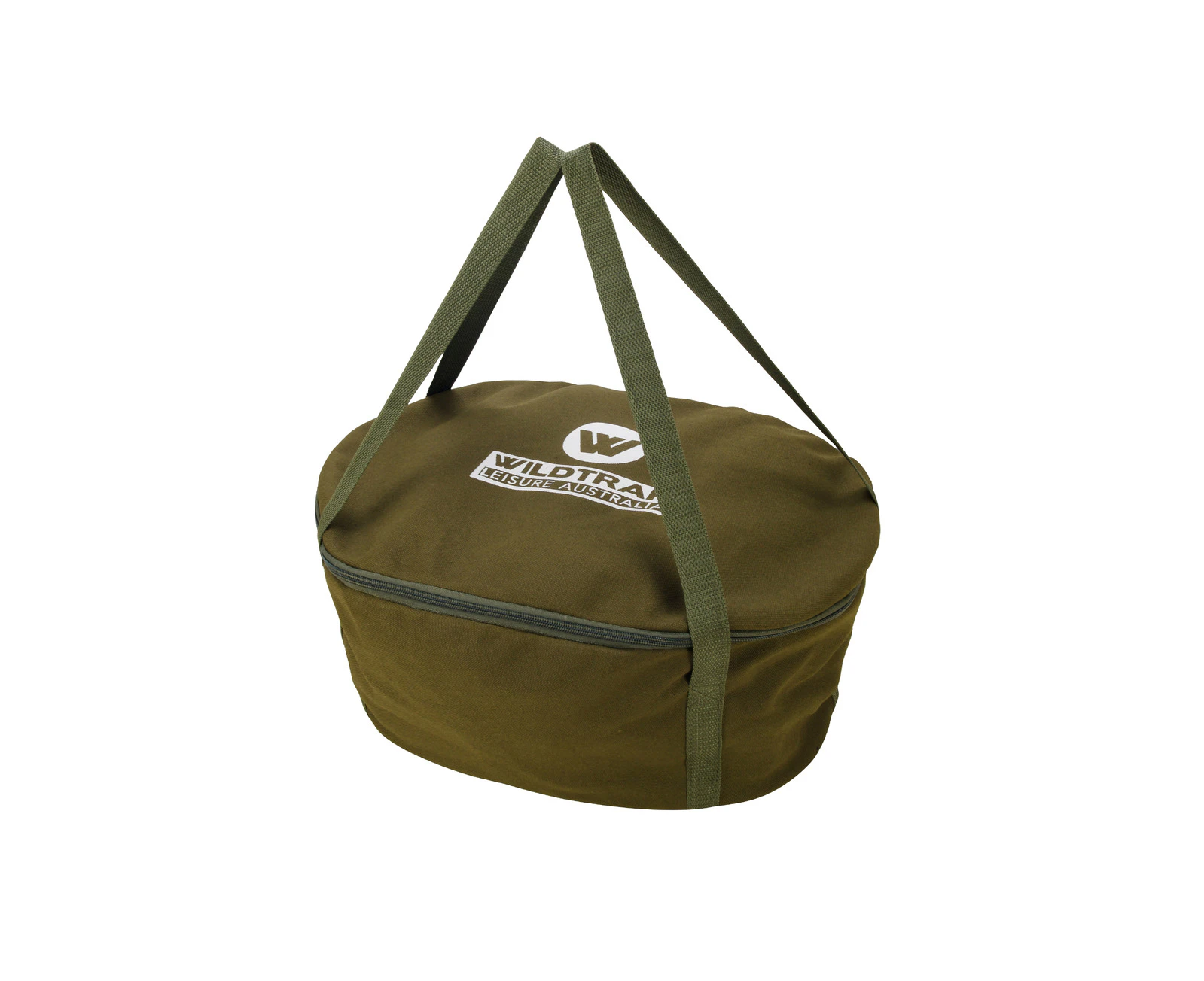 Wildtrak Camping 9.5qt/46cm Canvas Carry Storage Bag For Oval Camp Oven Pot GRN