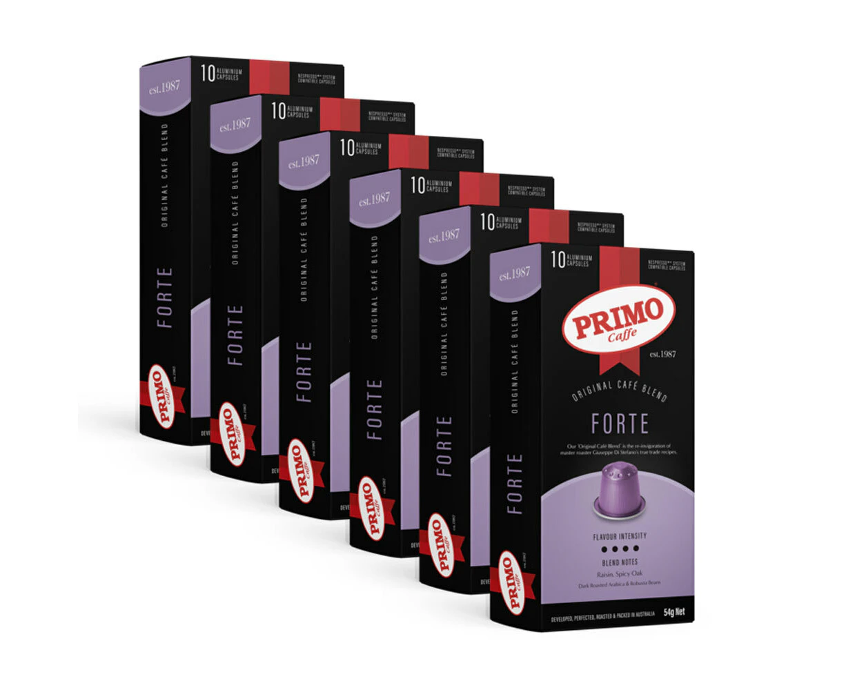 6x10pc Primo Caffe Forte 54g Coffee Capsules/Pod Compatible w/Nespresso Machine