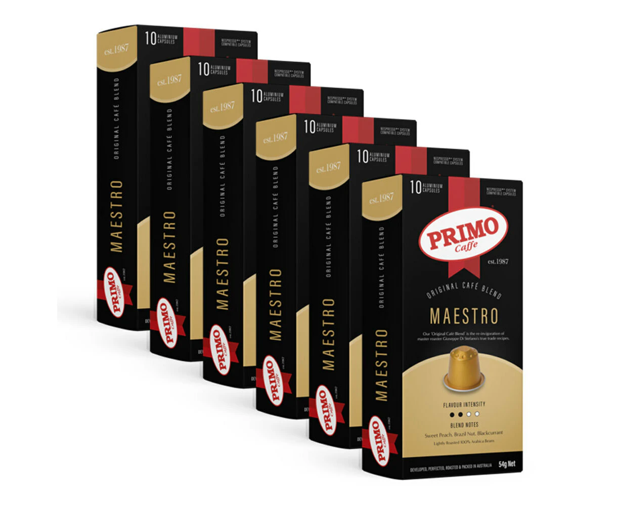 6x10pc Primo Caffe Maestro 54g Coffee Capsule/Pod Compatible w/Nespresso Machine