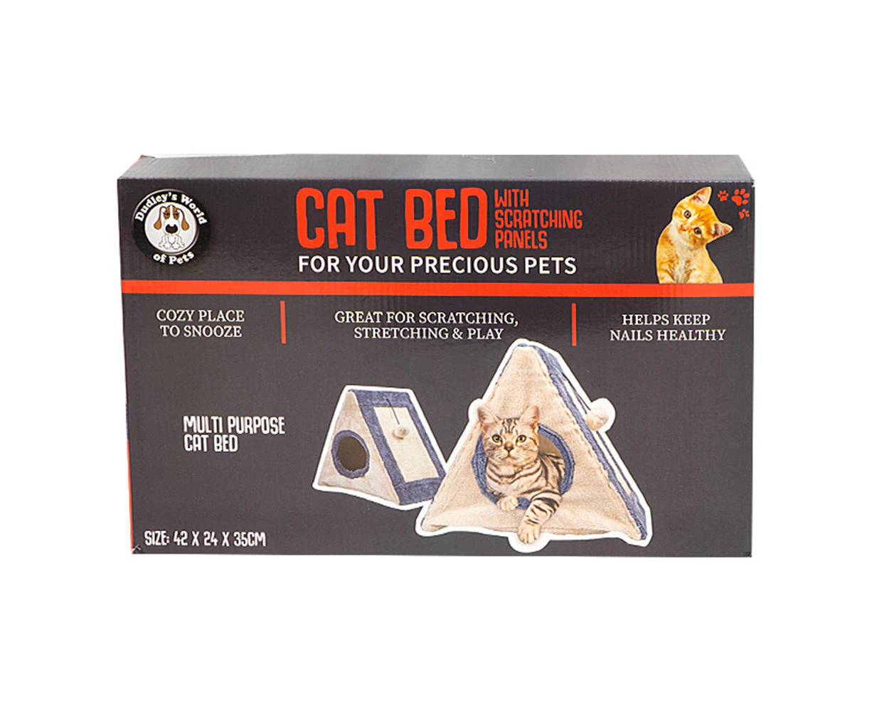 Dudley's World Of Pets Multipurpose Cat Pet Care Soft Bed & Scratching Panels