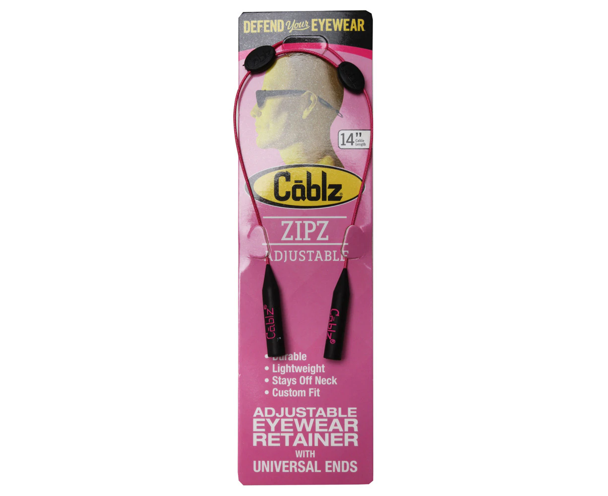 Cablz Zipz Adjustable Eyewear Lanyard Retainers/Sunglasses Cable Strap Pink