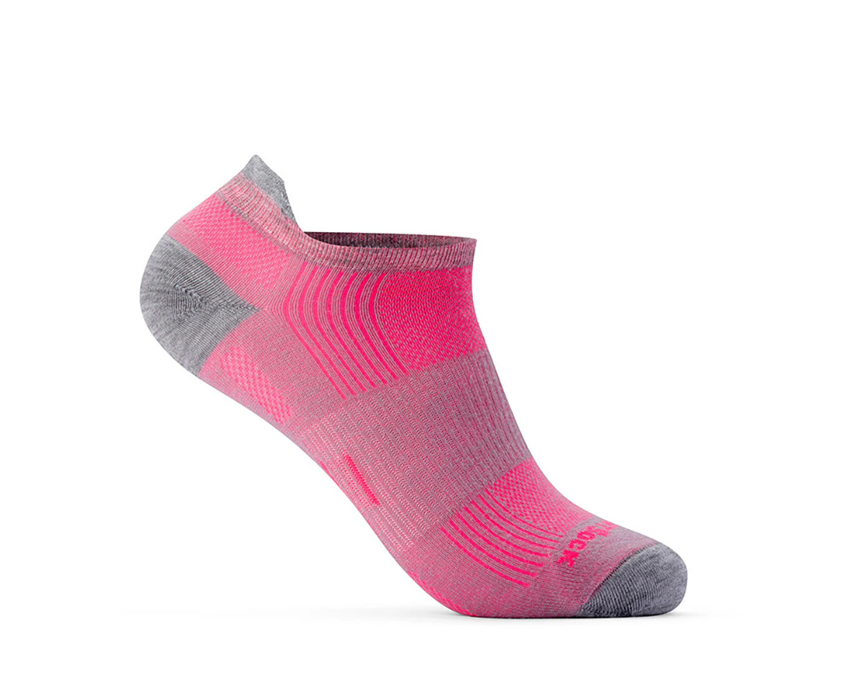 Wrightsock Eco Run Tab Grey/Pink Unisex Running/Sport Socks - Grey/Pink