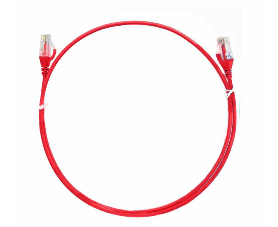 8Ware CAT6 3m Ethernet Cable RJ45 LAN Network Connector Slim Male Lead/Cord Red