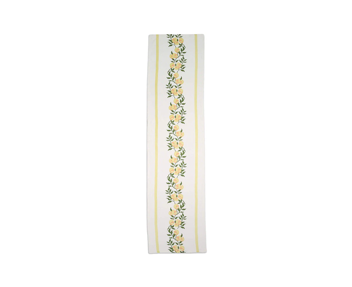 Rayell Lemons 140x35cm Cotton Table Runner Cover Decor Spill Protection Yellow