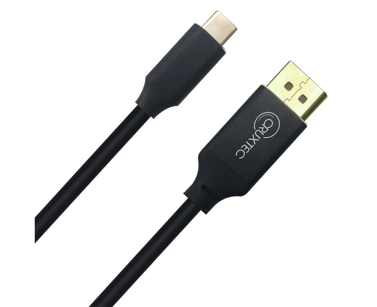 Cruxtec Gold Plated USB Type-C Male to Displayport Male Cable 3m 4K/60Hz Black